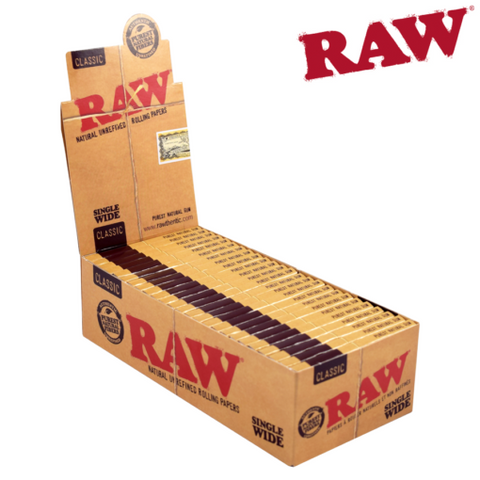 RAW Single Wide Double Window Papers - Box (25 Packs)